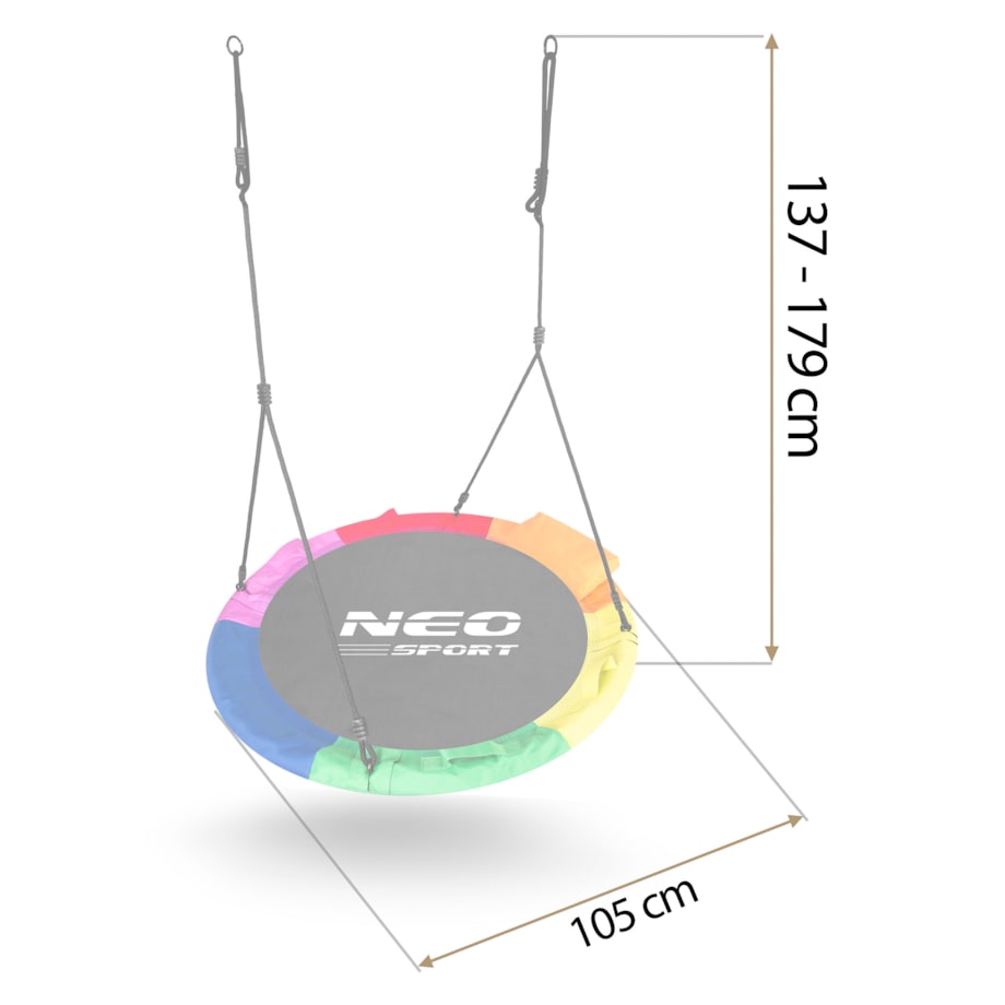 Huśtawka ogrodowa bocianie gniazdo 105 cm Neo-Sport Swingo + poduszka