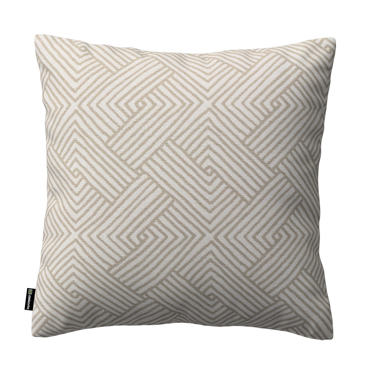 Poszewka Kinga na poduszkę 43x43 beżowo-kremowe geometryczne wzory