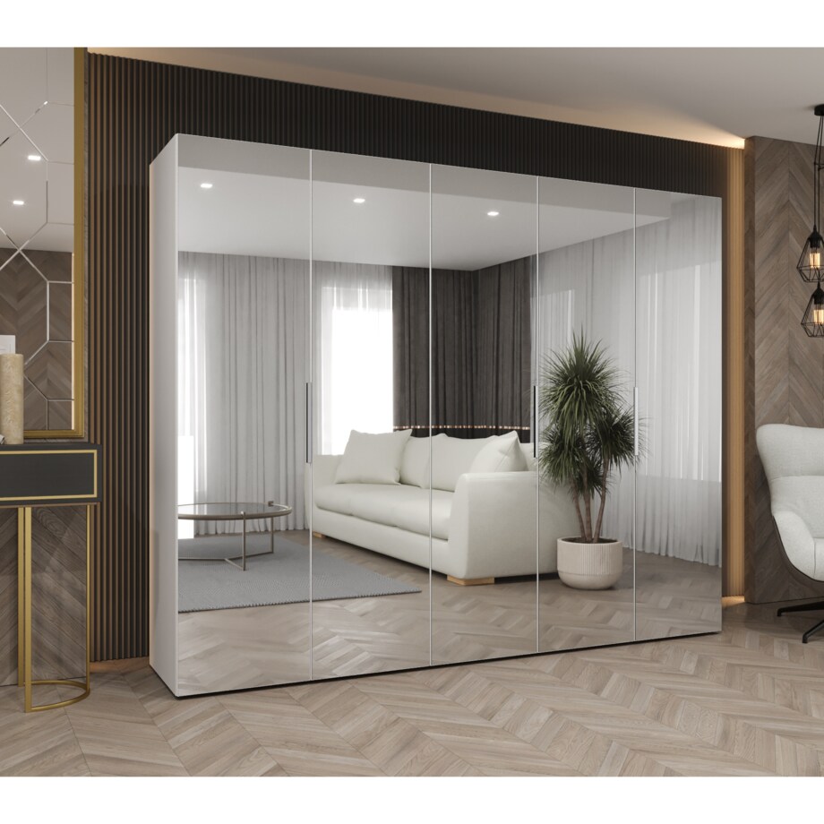 Szafa uchylna otwierana MARBELLA 3 250 wys. 202 cm Biały + u. Kaszmir