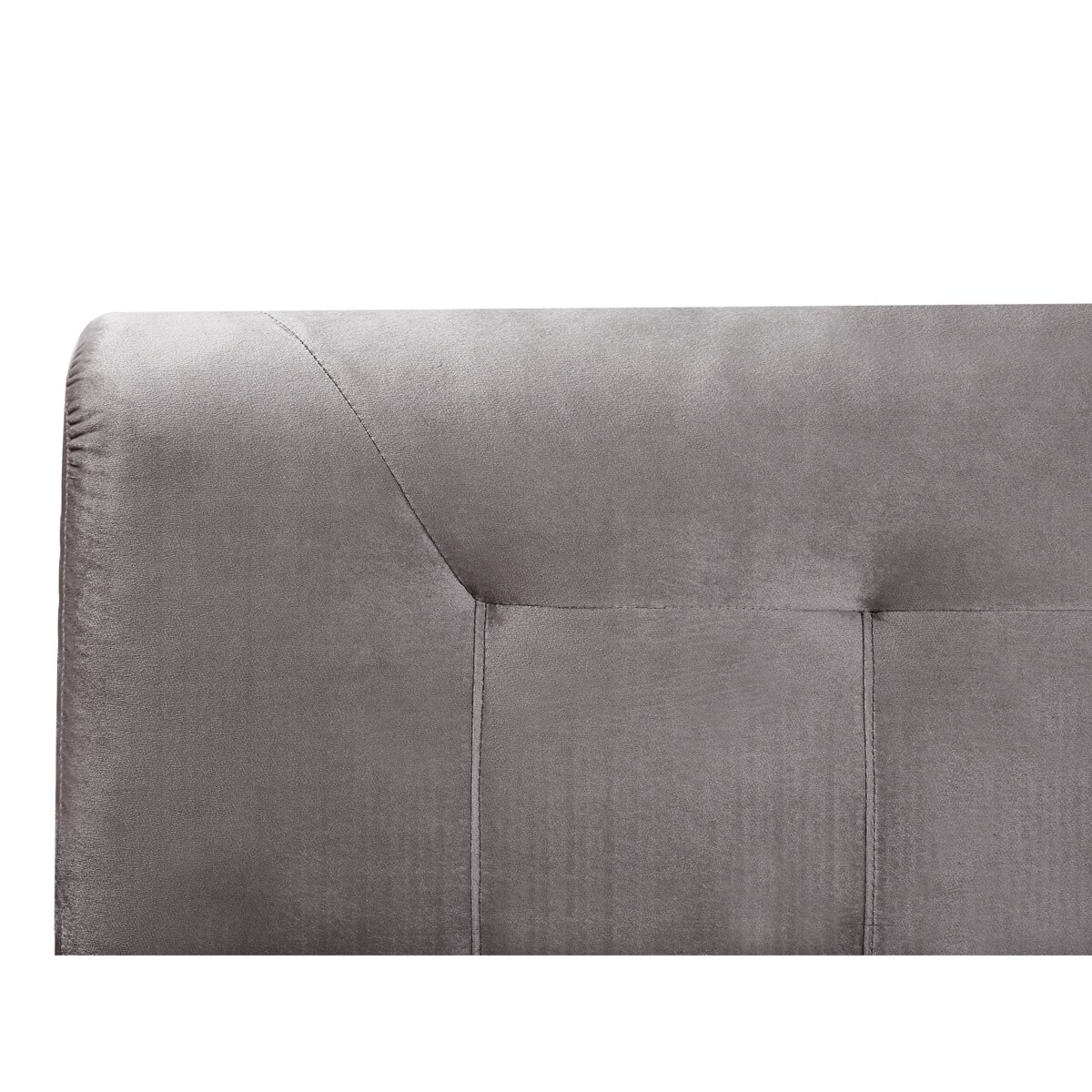 Łóżko kontynentalne welurowe 160 x 200 cm szare MARQUISE