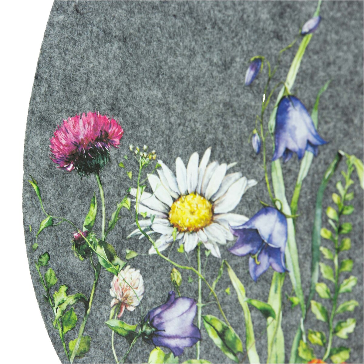 Podkładka Filcowa Wielkanocna Pisanka Na Stół Dekoracyjna Ozdobna Kwiaty Ciemnoszara 40X31,5 Cm