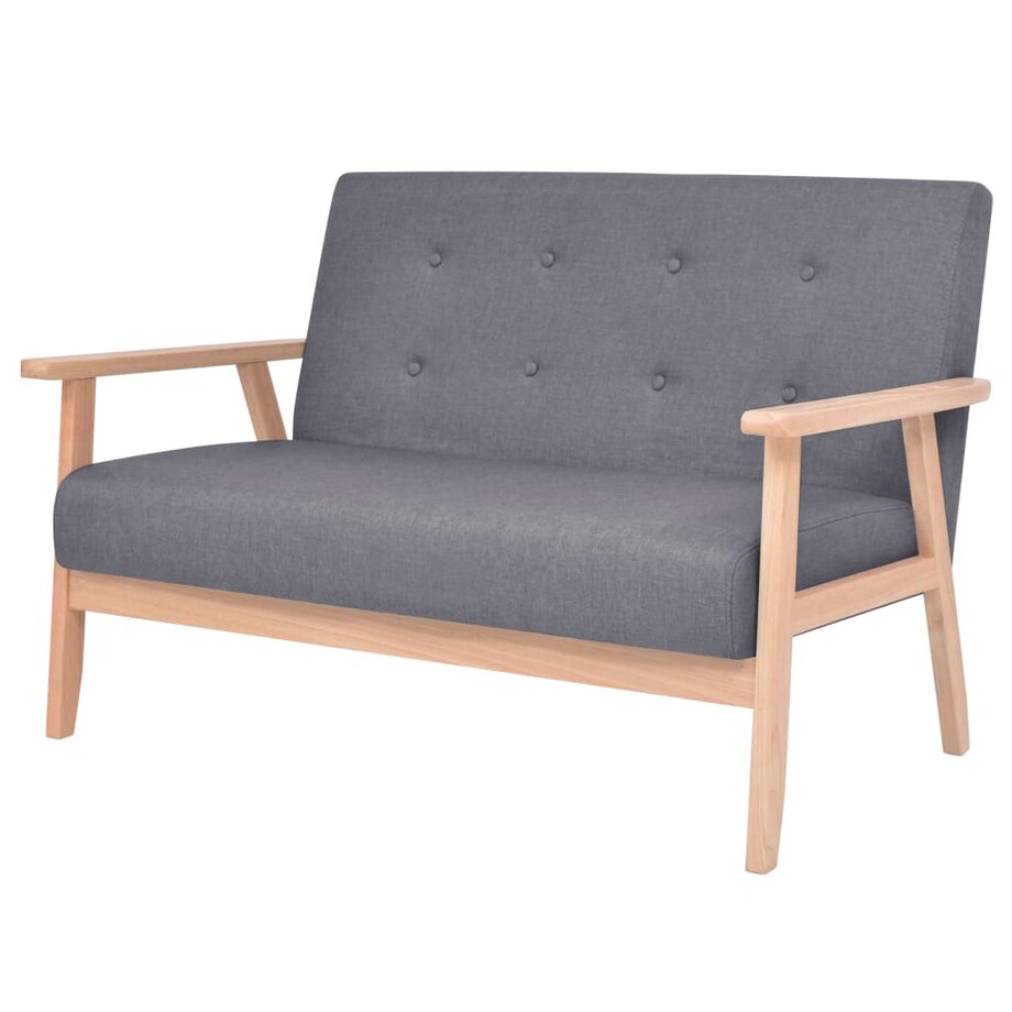 vidaXL 2-osobowa sofa materiałowa, ciemnoszara