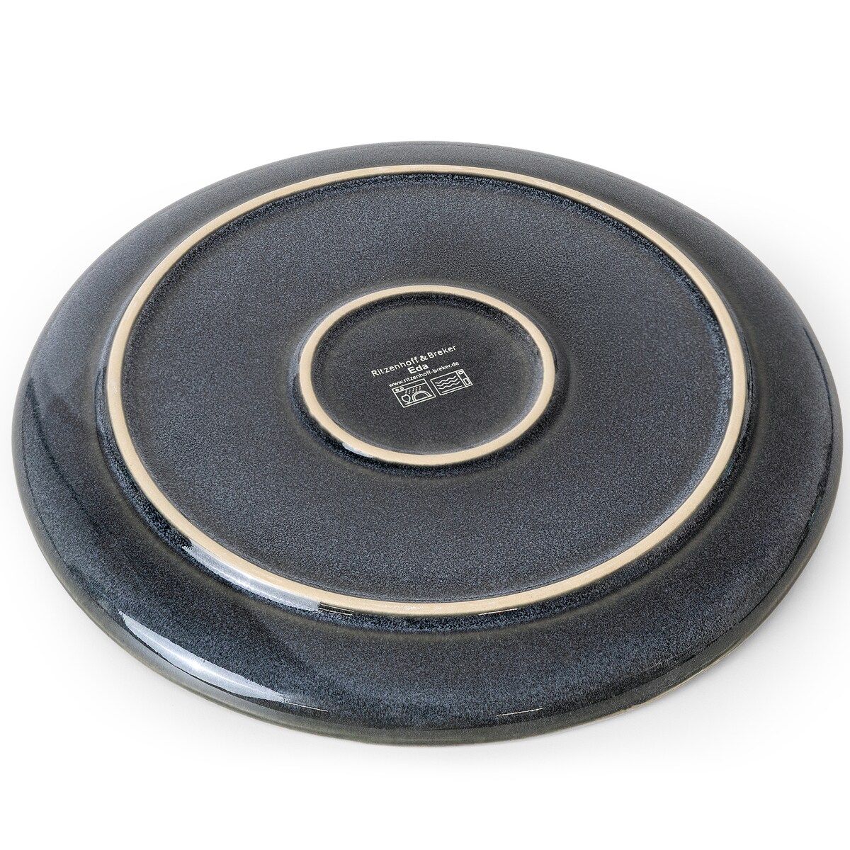 EDA Zestaw obiadowy 6 os. (24 el.), niebieski/szary/beżowy