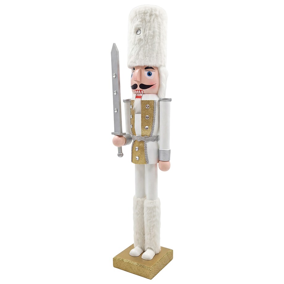 Figurka dekoracyjna PALLAS 90 cm Dziadek do orzechów Biały