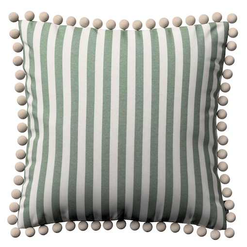 Poszewka Wera na poduszkę 45x45 zielono-białe pasy (1,5cm)