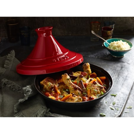 Naczynie do Tajine Staub - 28 cm, Czerwono-czarny