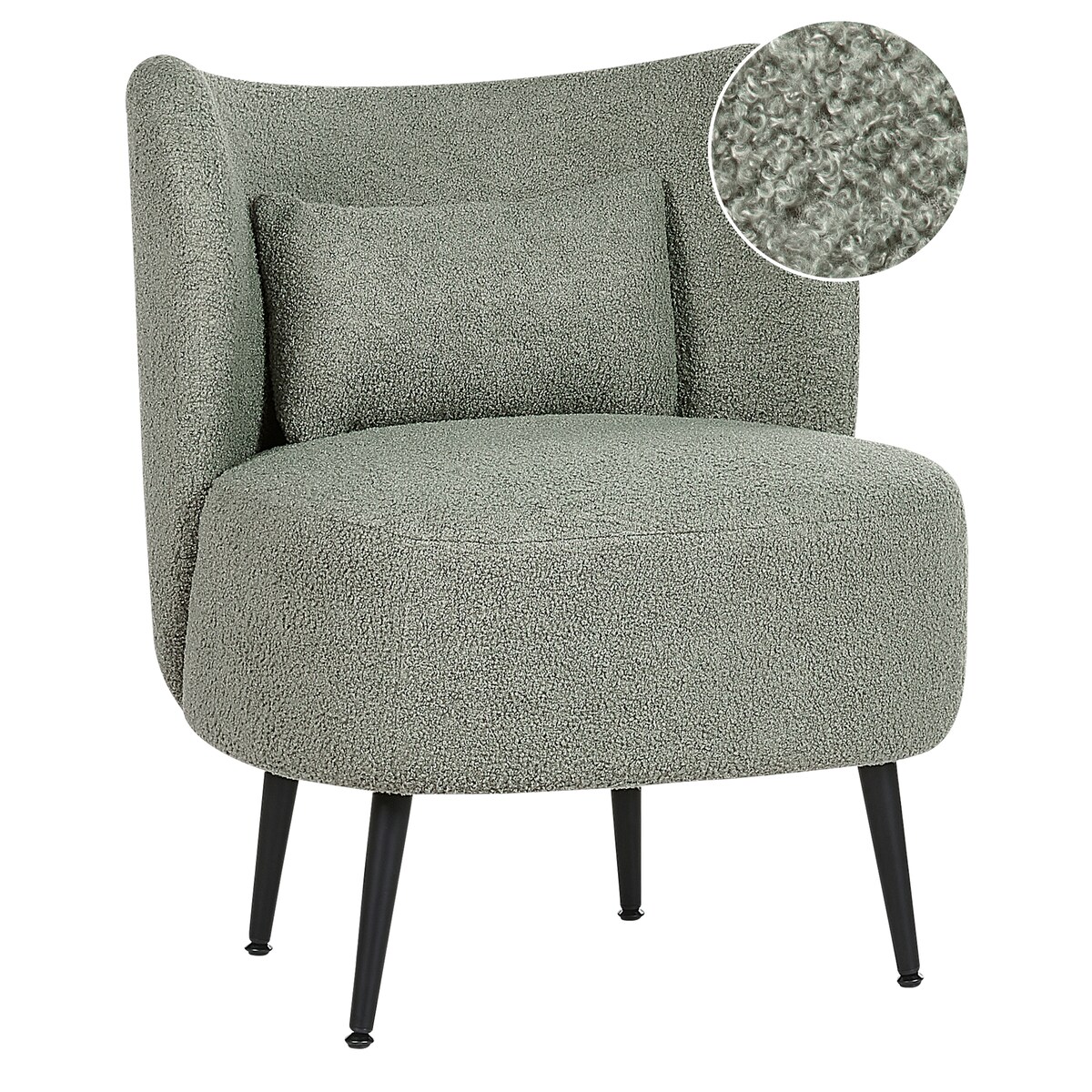 Fotel OTSBY Boucle Jasnozielony