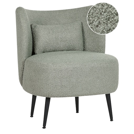 Fotel OTSBY Boucle Jasnozielony