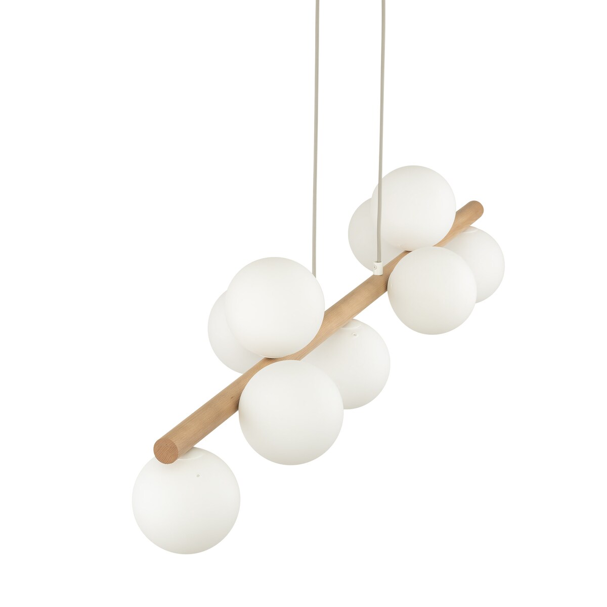 Lampa wisząca ESTERA WOOD 5906 TK Lighting 9xG9 biała drewno 117 cm regulowana do jadalni i kuchni