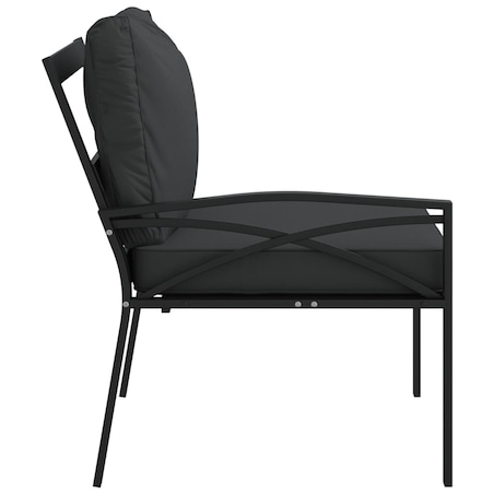 vidaXL Krzesła ogrodowe z szarymi poduszkami, 2 szt, 62x75x79 cm, stal