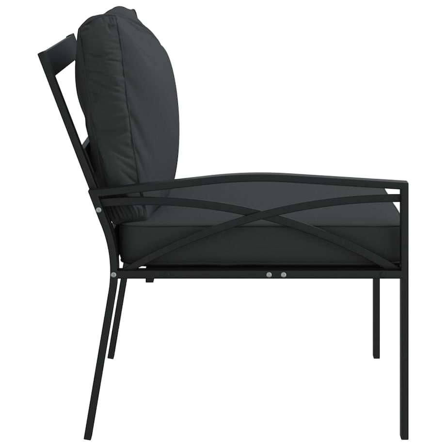 vidaXL Krzesła ogrodowe z szarymi poduszkami, 2 szt, 62x75x79 cm, stal