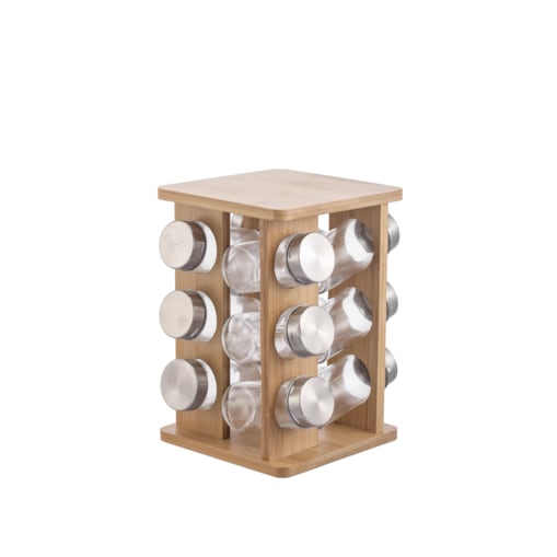 MODERN KITCHEN Zestaw 12 przyprawników 15x15x23,5cm na stojaku