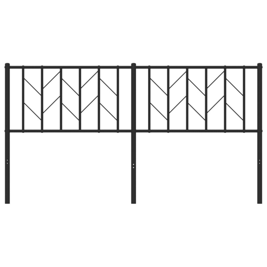 vidaXL Metalowe wezgłowie, czarne, 160 cm