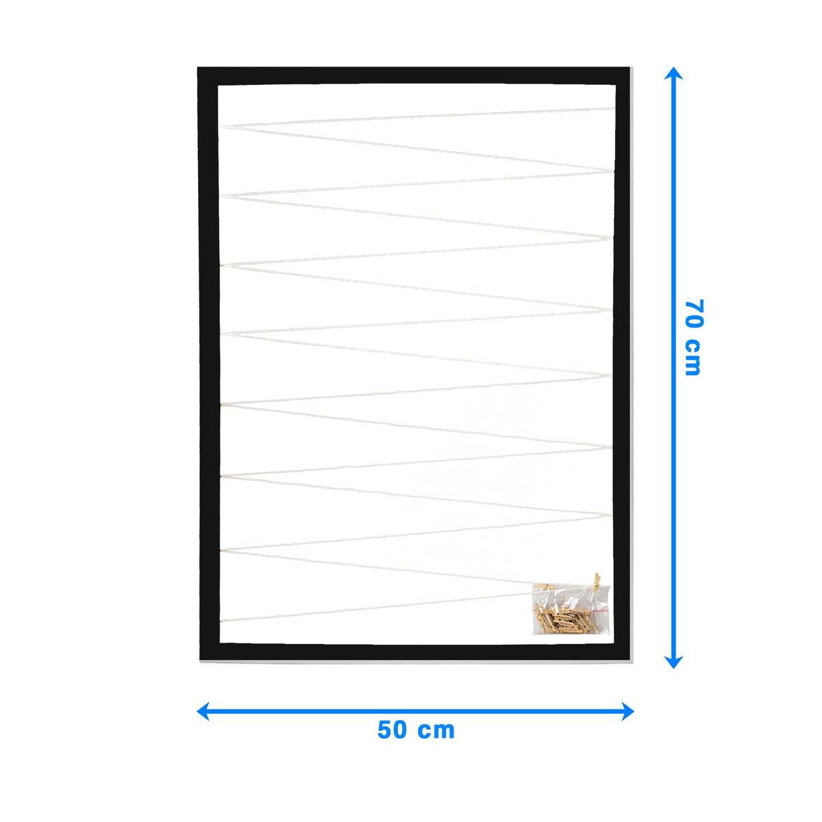 Ramka Na Zdjęcia 50X70 Cm Multiramka Ze Sznurkami Galeria Czarna