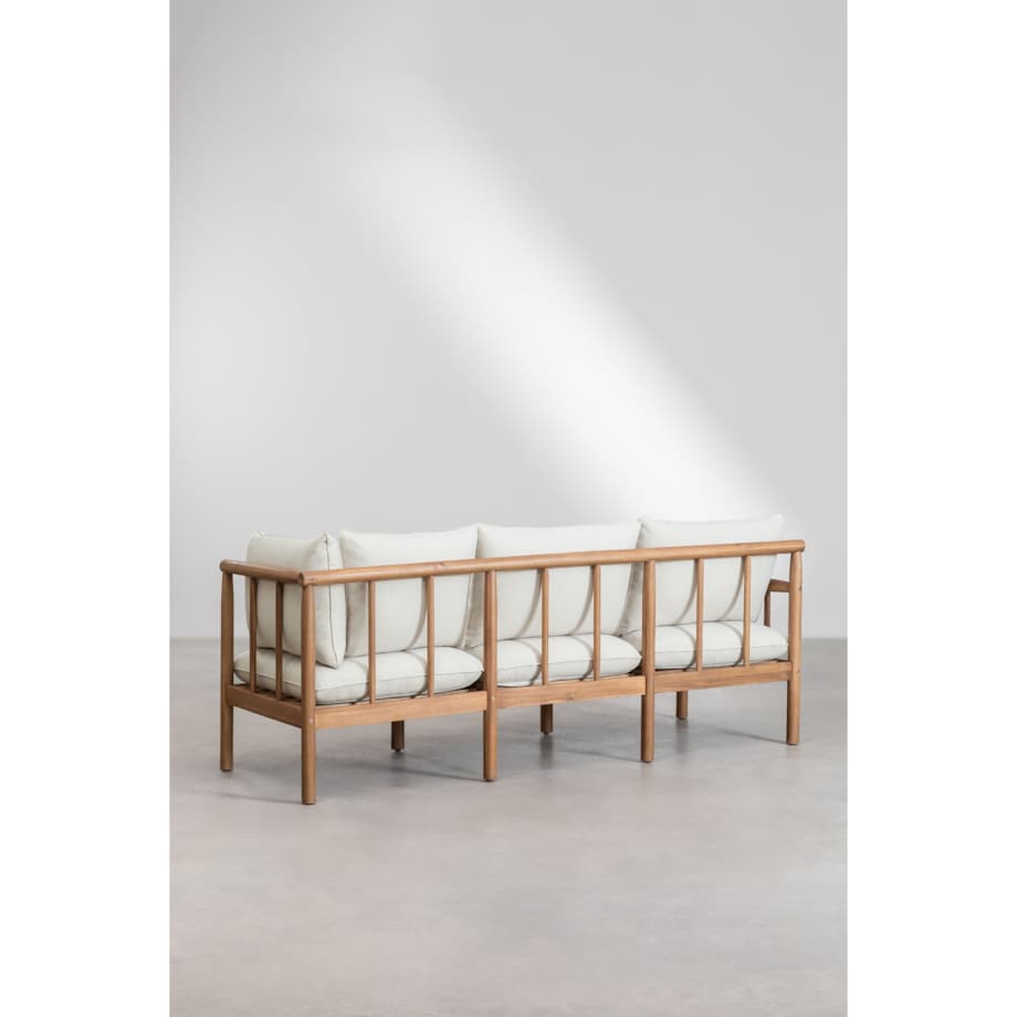 Zestaw ogrodowy: 5-osobowa sofa narożna, fotel i stolik kawowy z drewna akacjowego Melvin