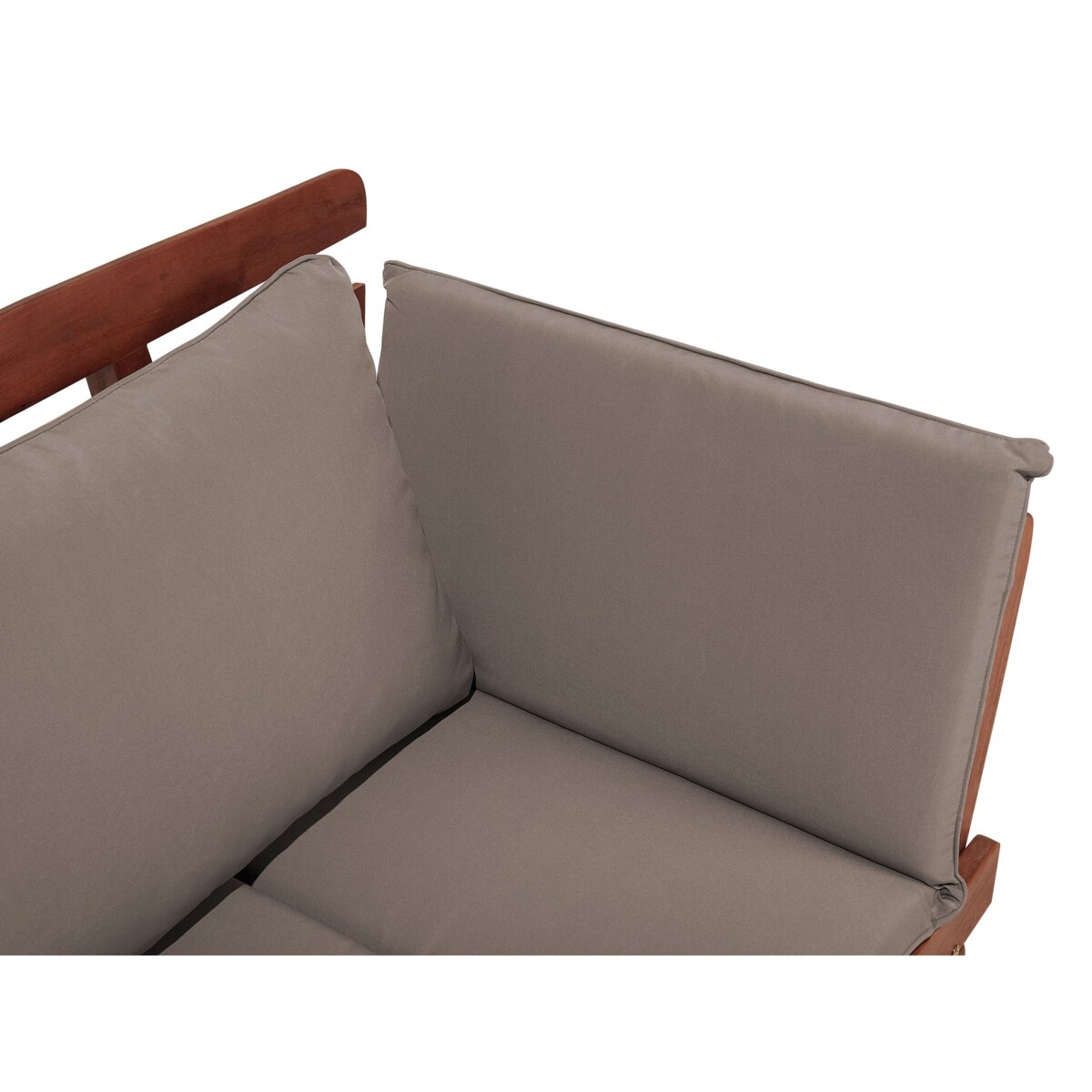 Sofa ogrodowa drewniana 165/210 cm ciemna z regulowanymi podłokietnikami PORTICI