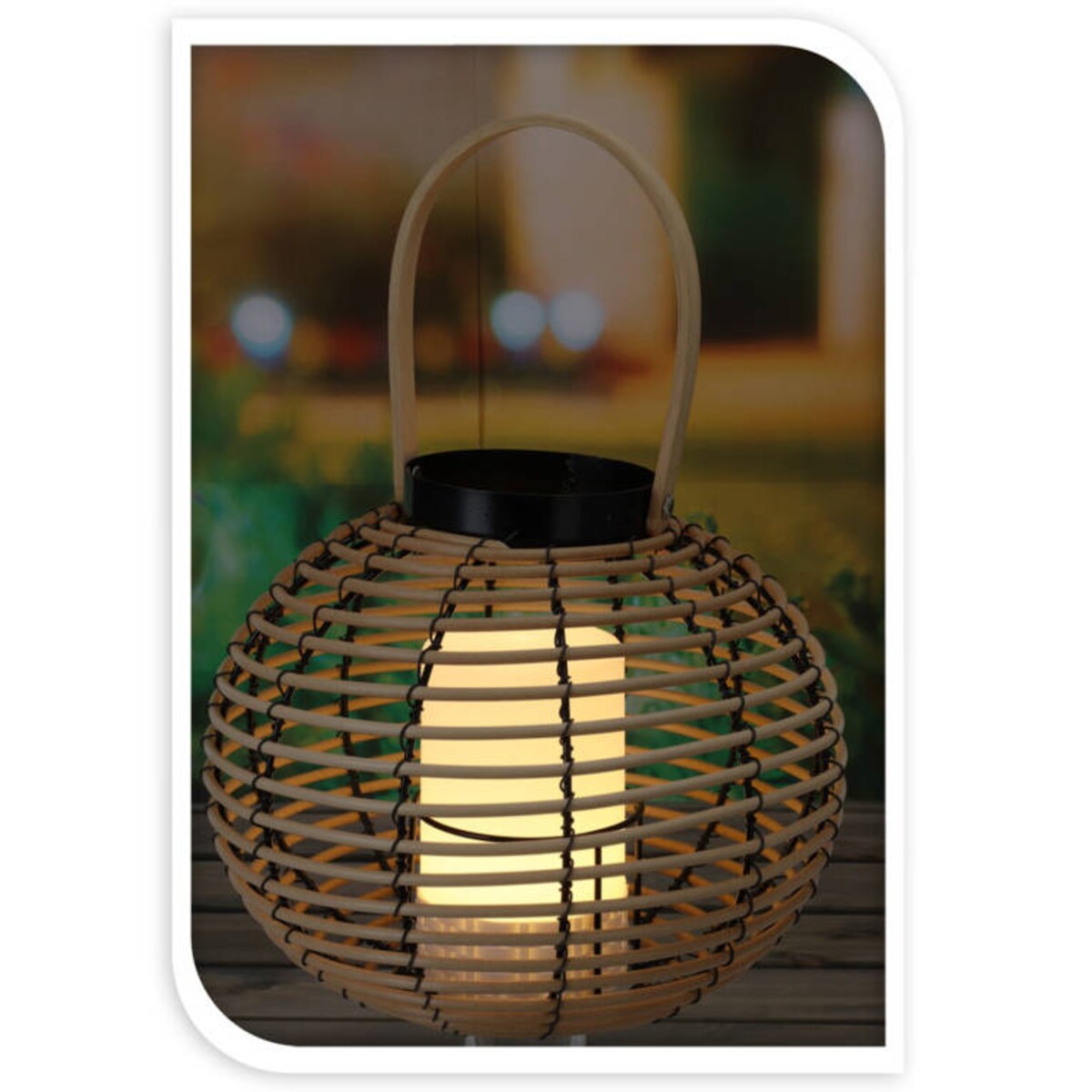 Rattanowa lampa z uchwytem, LED