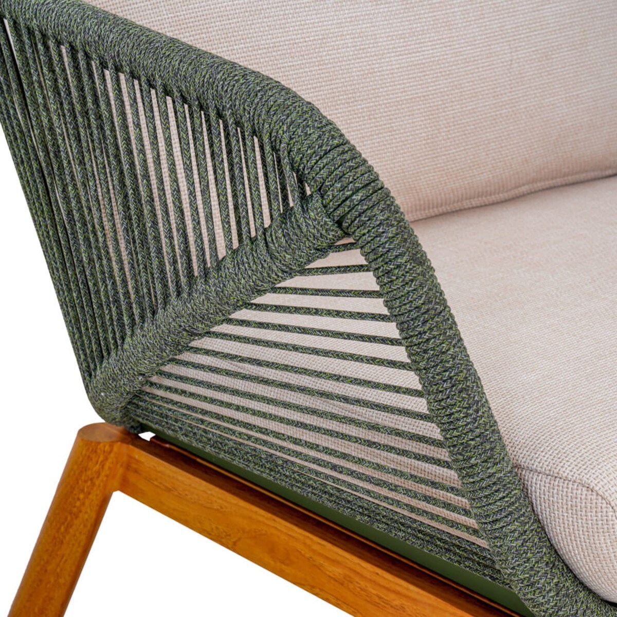 Zestaw mebli ogrodowych Auro z sofą i fotelami, stolik kawowy, beżowy