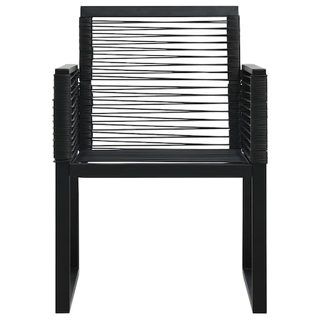 vidaXL 7-cz. zestaw mebli ogrodowych, rattan PVC, czarny