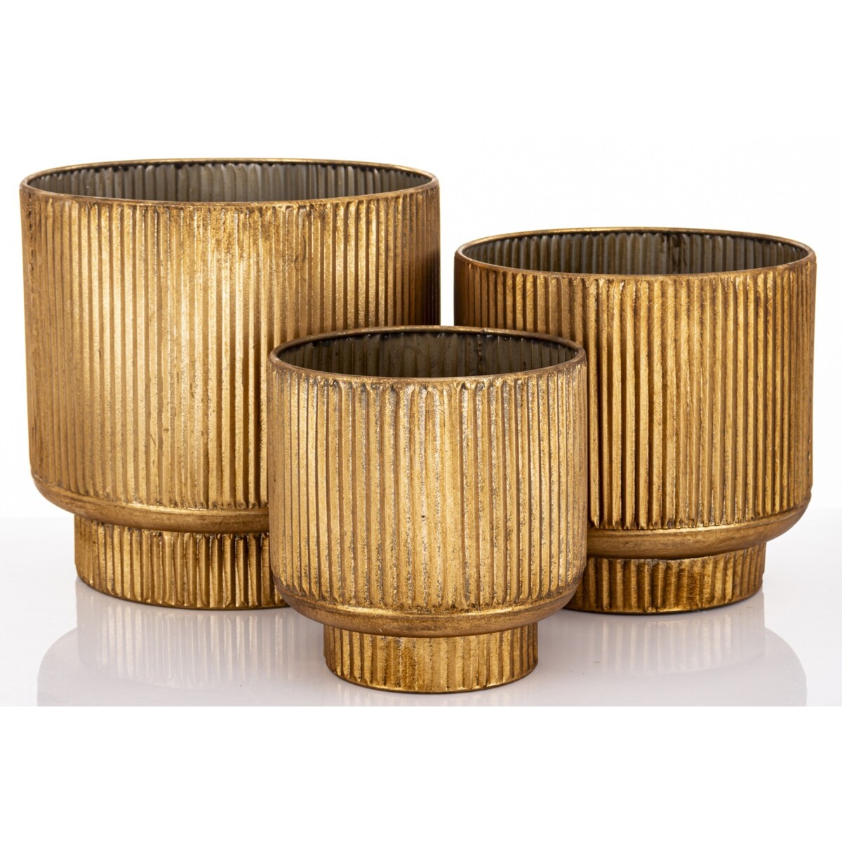 Osłonka - komplet 3 szt. metal złoty walec