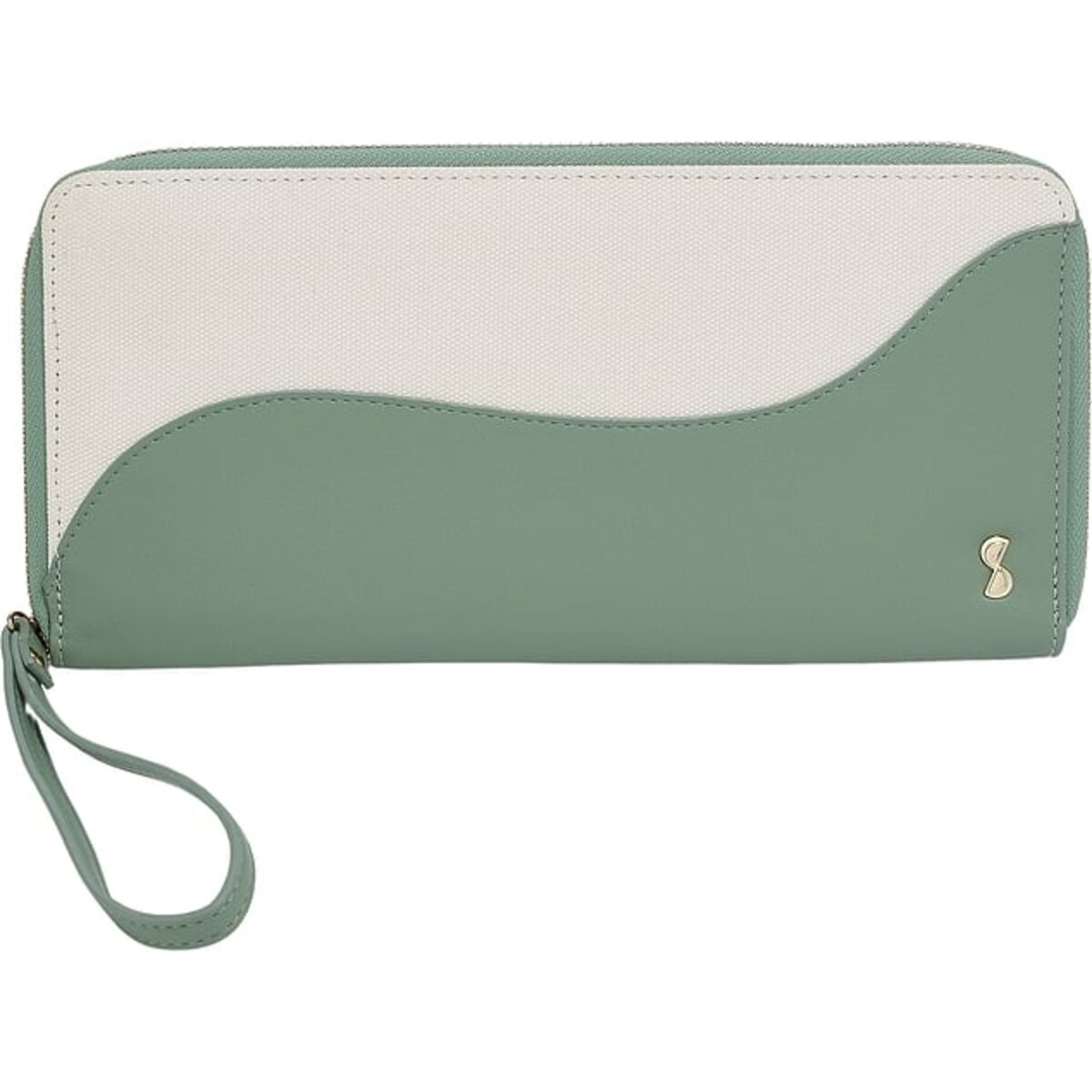 Etui na paszport i karty Stackers Wave kremowo-zielone