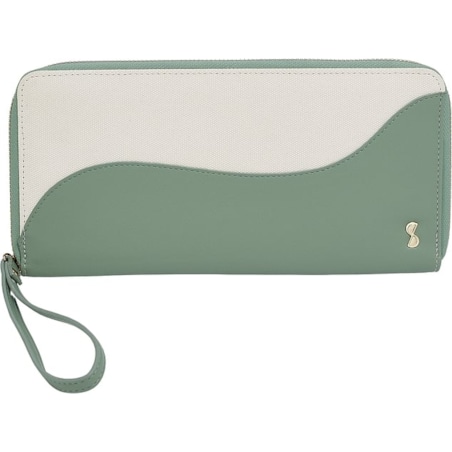 Etui na paszport i karty Stackers Wave kremowo-zielone