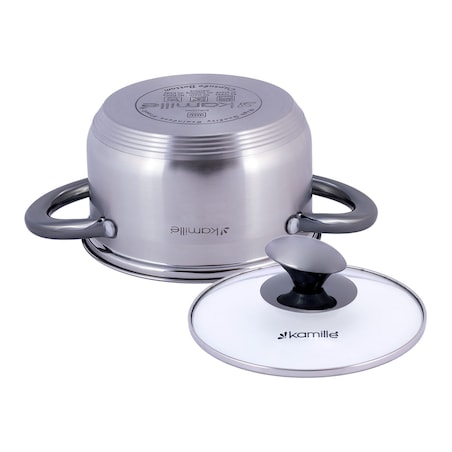 Garnek ze stali z 1.5L z pokrywką indukcja na gaz KAMILLE