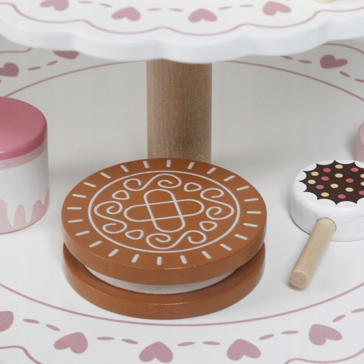 Drewniana patera ze słodyczami Cakeo - cukiernia babeczki ciastka ZESTAW