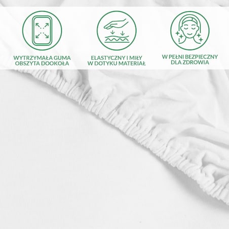 Prześcieradło ochronne wodoodporne z gumką 2w1, rozmiar 80x200 SG kolor biały