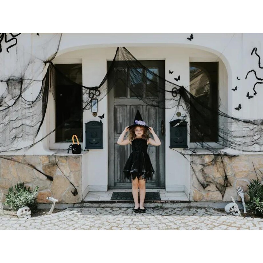 Materiał dekoracyjny gładki, czarny, 0.72x9.8m