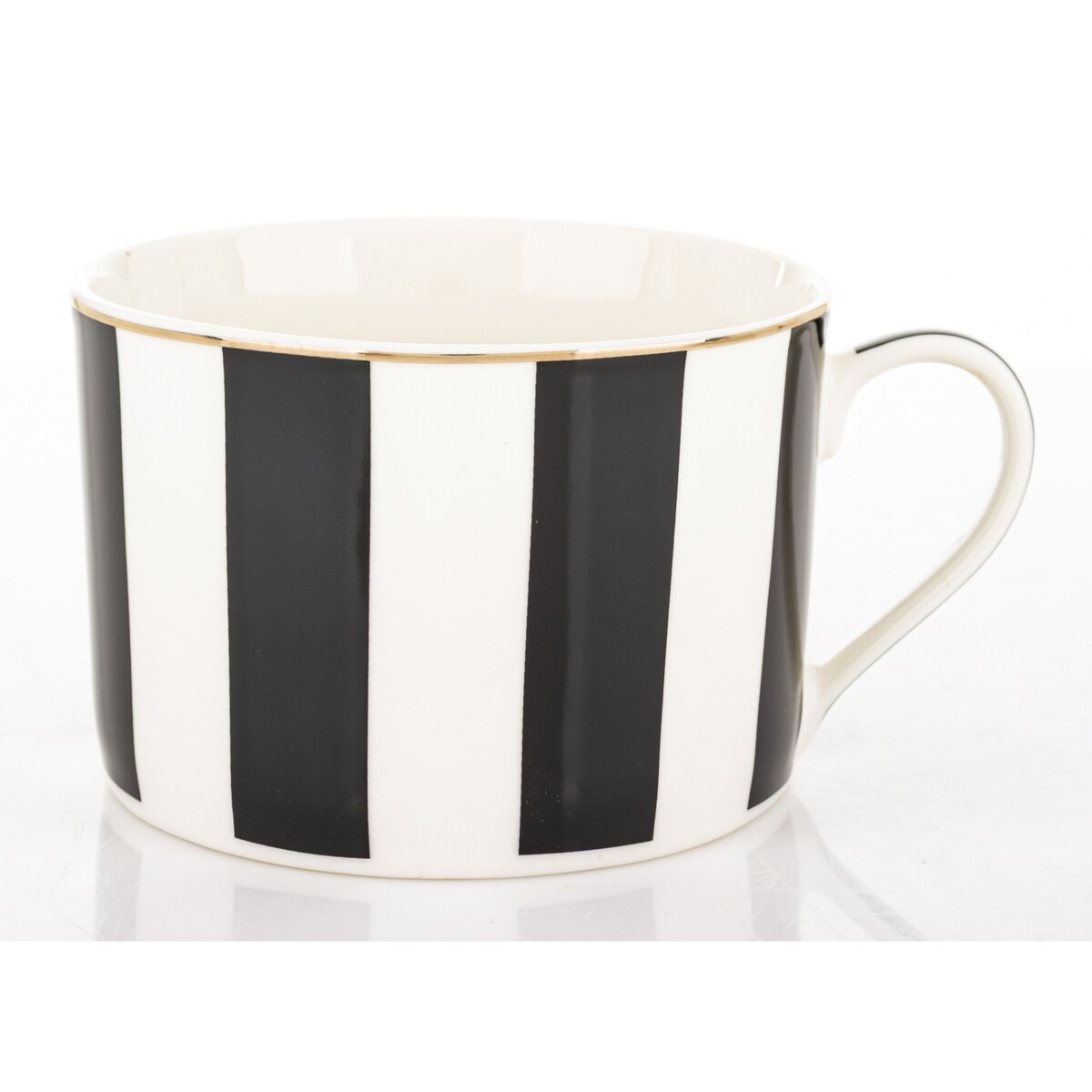 Filiżanka 220 ml i spodeczek, w czarne pionowe paski, w pudełku, LARGO