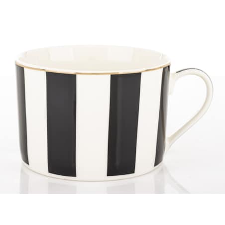 Filiżanka 220 ml i spodeczek, w czarne pionowe paski, w pudełku, LARGO