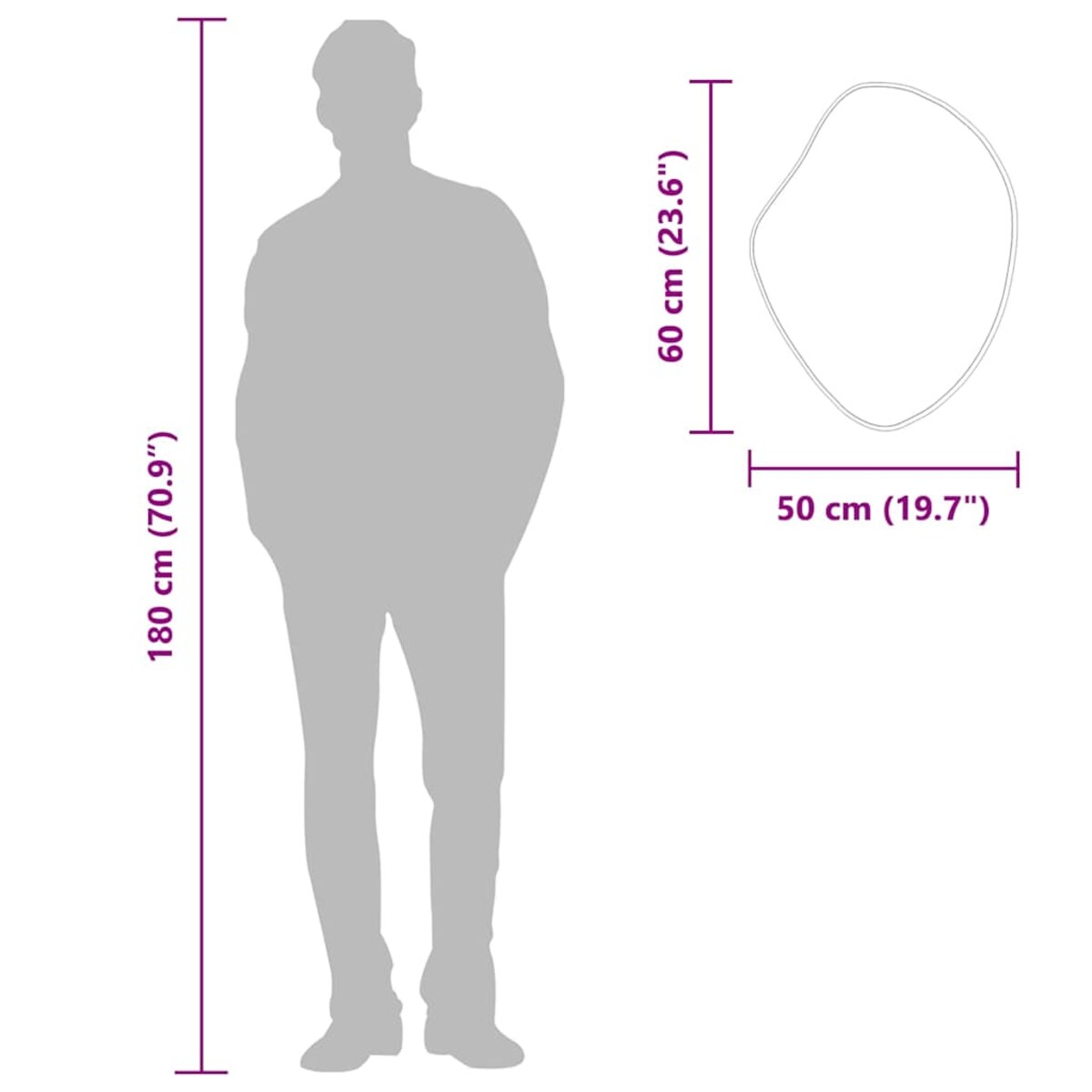 vidaXL Lustro ścienne, złote, 60x50 cm