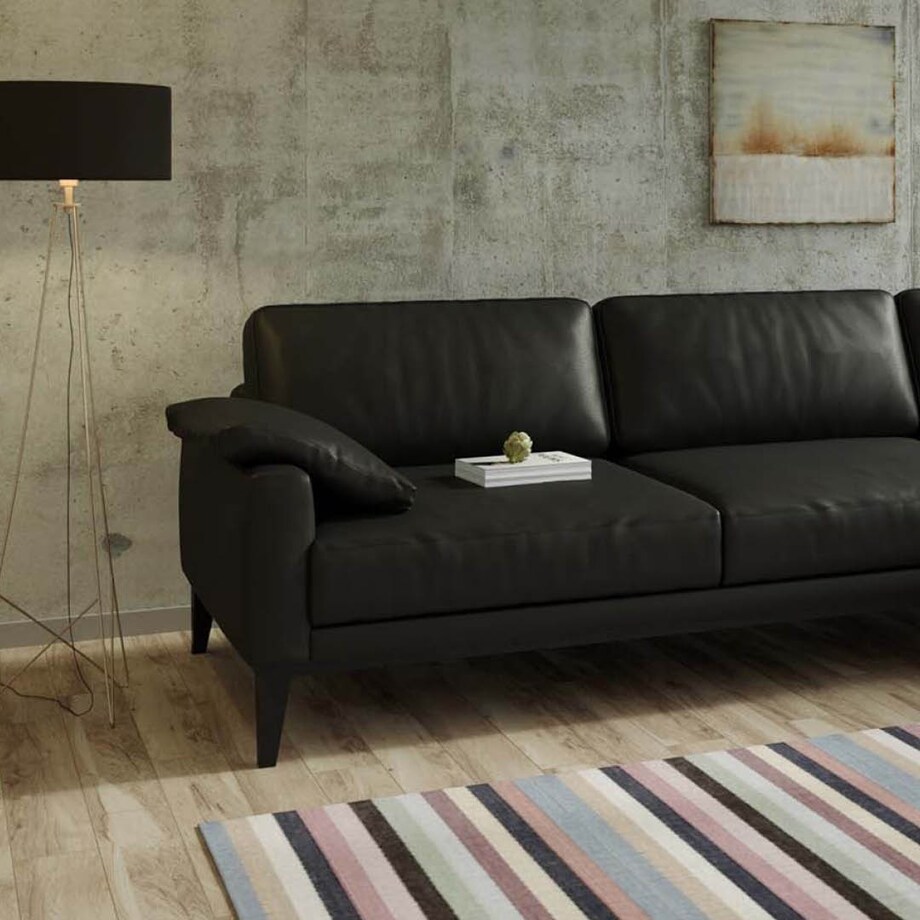 Sofa narożna Musso szara z pikowanym siedziskiem