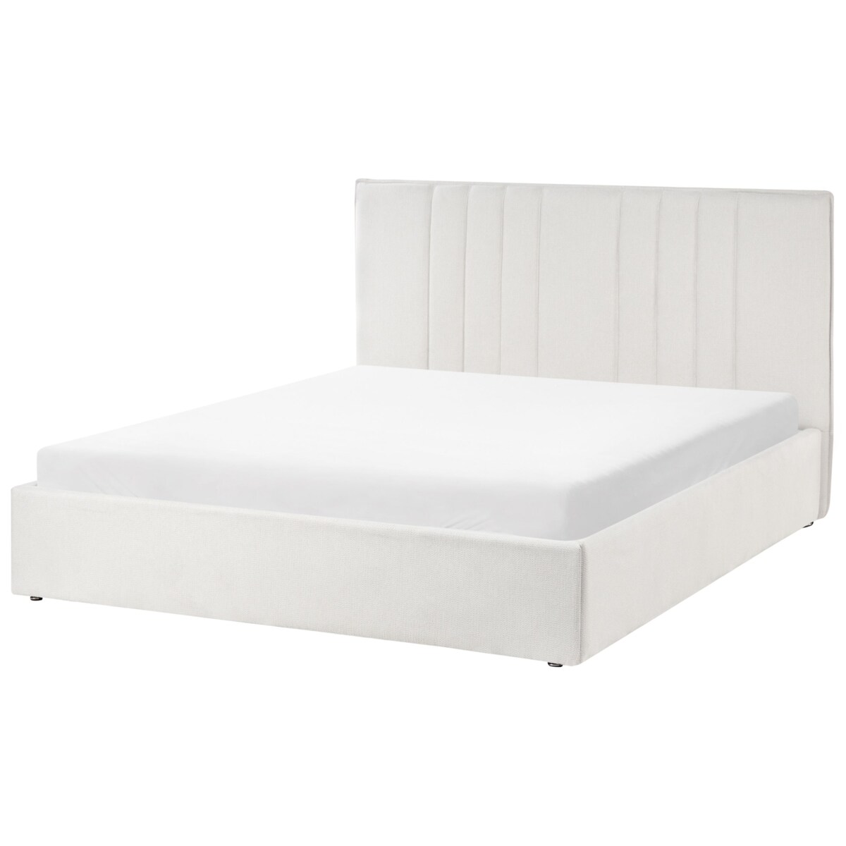 Łóżko z pojemnikiem TARASCON 140 x 200 cm Jasnobeżowy