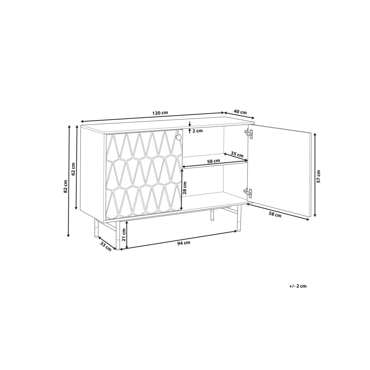 Szafka dwudrzwiowa biała ADANTE