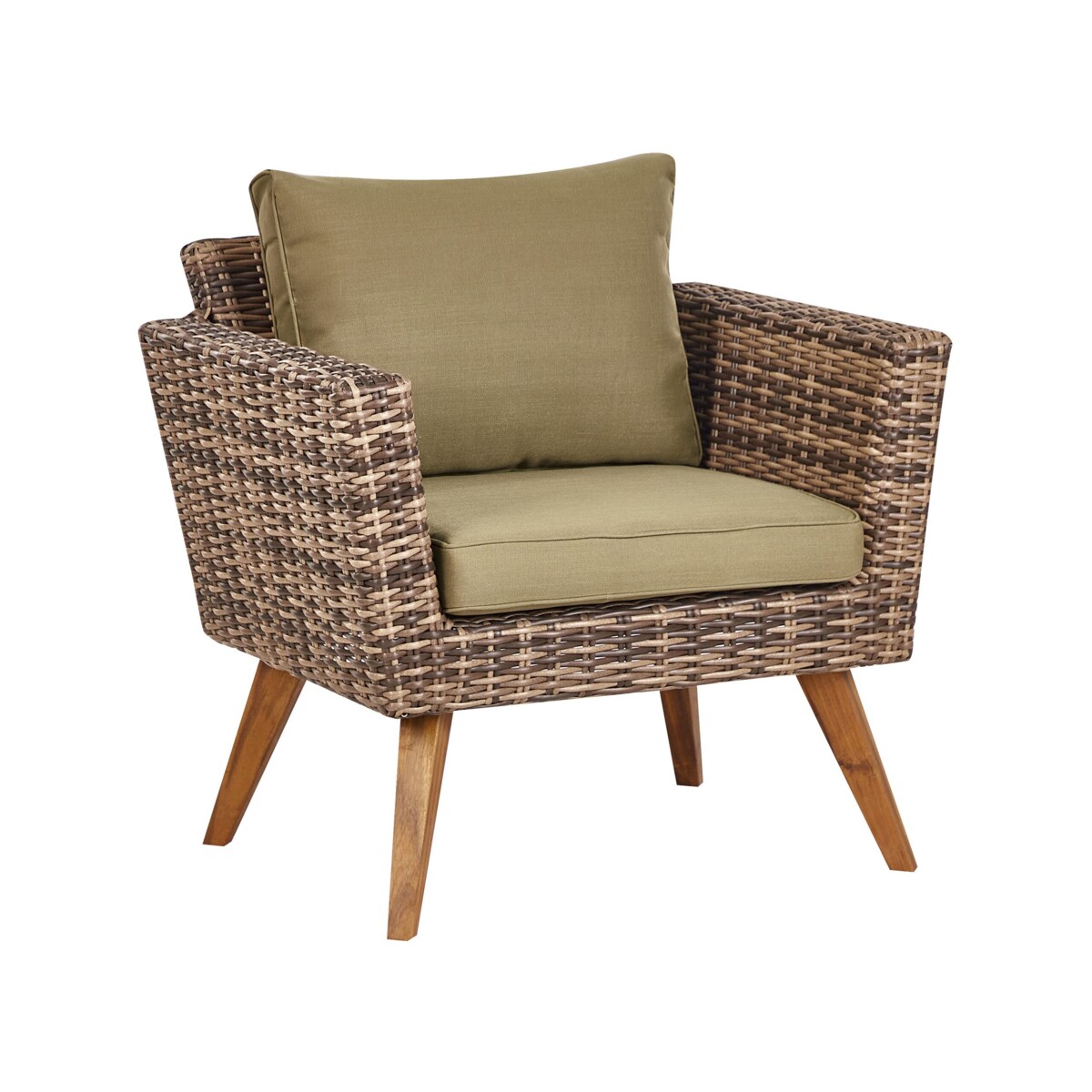 Zestaw ogrodowy ze stolikiem dla 5 osób VITTORIA XL Technorattan Oliwkowy