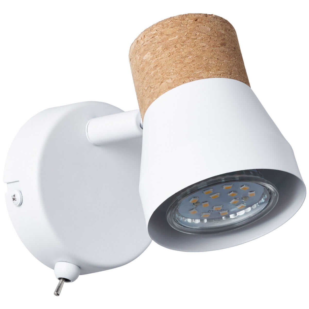 Metalowa lampa ścienna Moka 75711/75 Brilliant korek biała