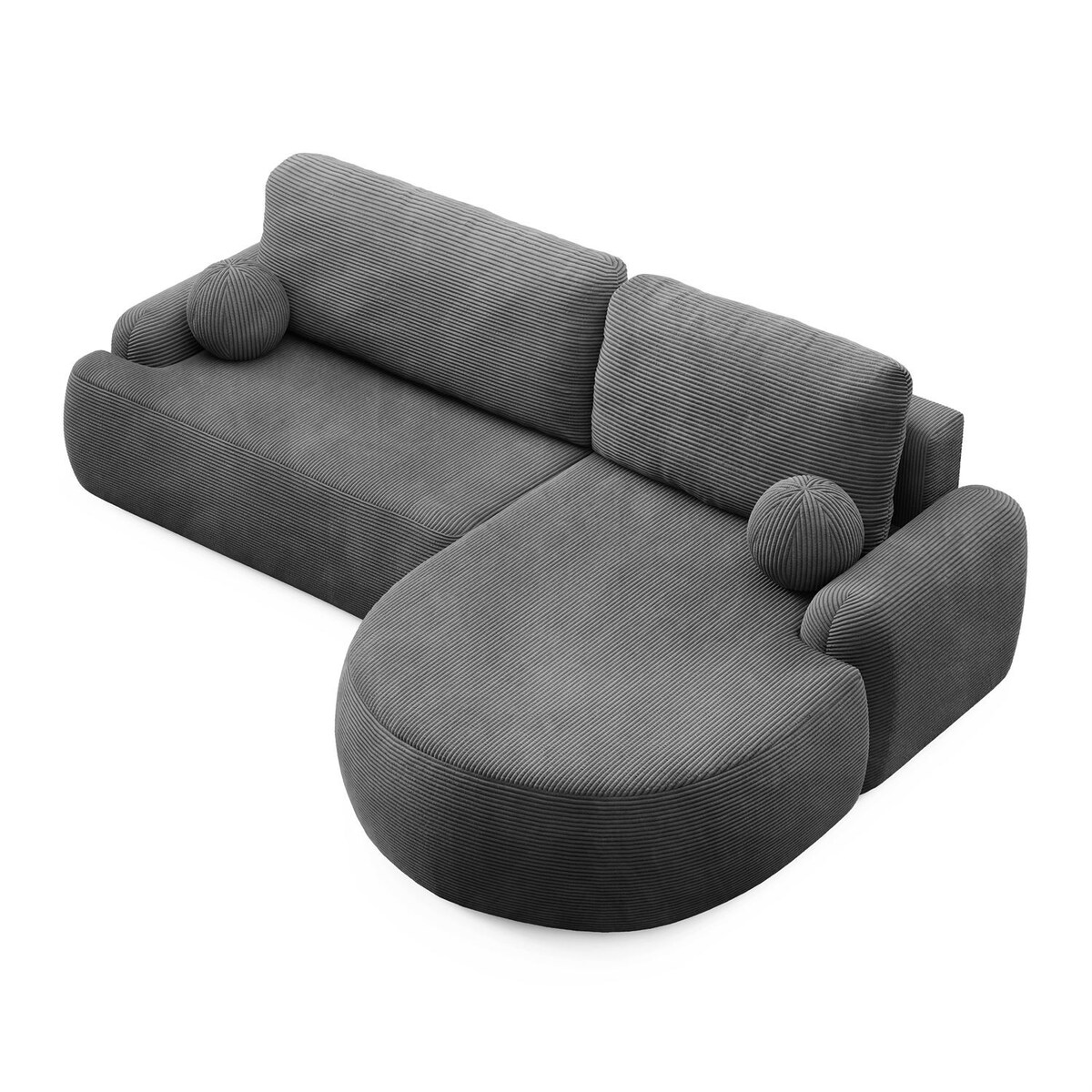 Zaokrąglony narożnik CLEO II z funkcją spania, wersja prawa, Poso 60