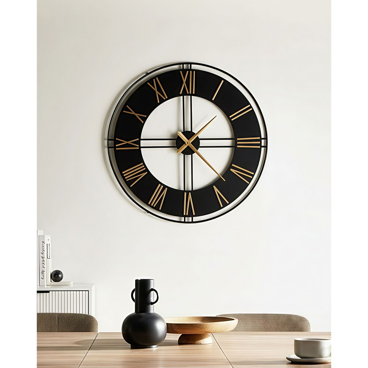Zegar ścienny PERIGNY 80 cm Metal Czarny