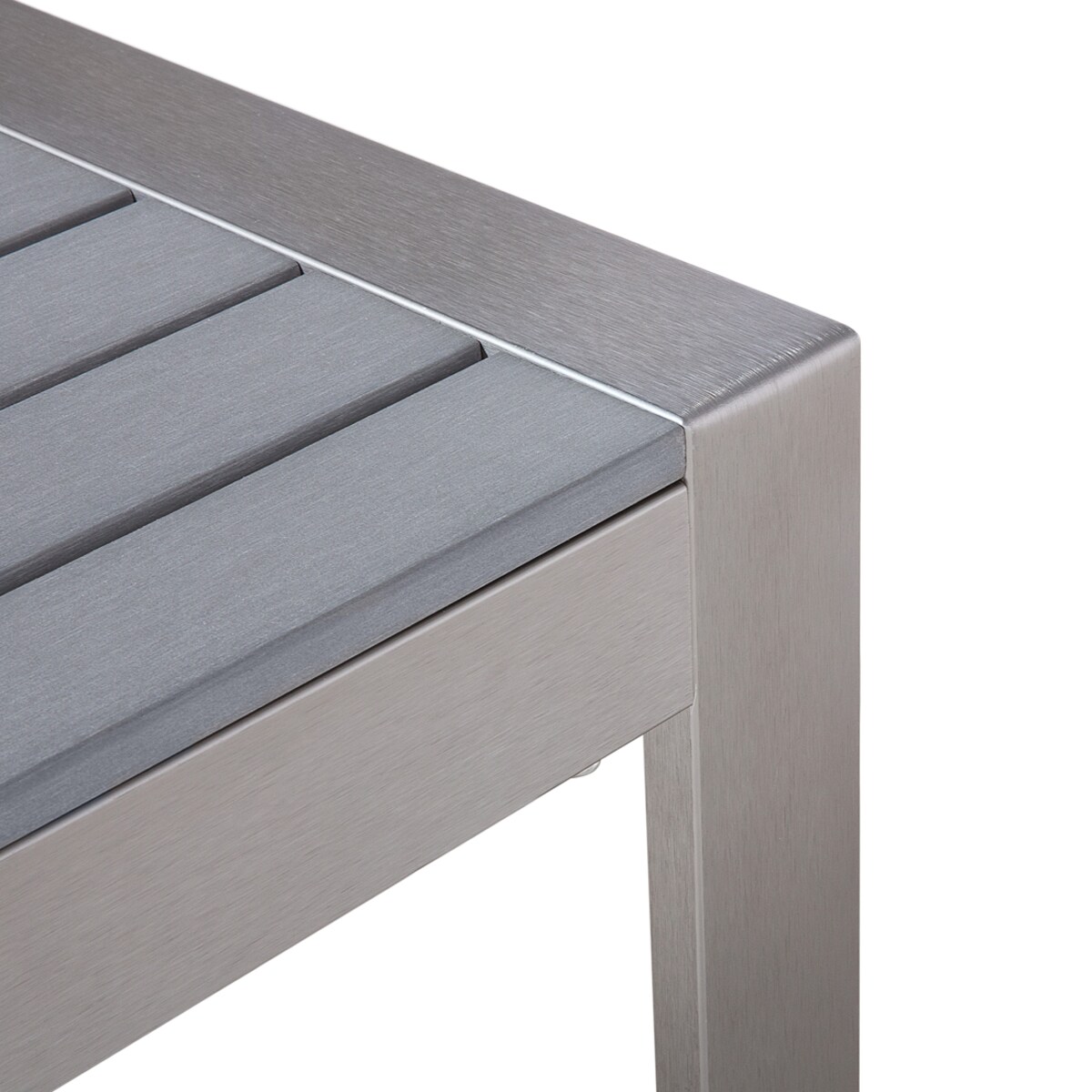 Stolik kawowy ogrodowy SALERNO 90 cm 50 cm Metal Jasnoszary