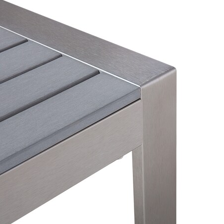 Stolik kawowy ogrodowy SALERNO 90 cm 50 cm Metal Jasnoszary