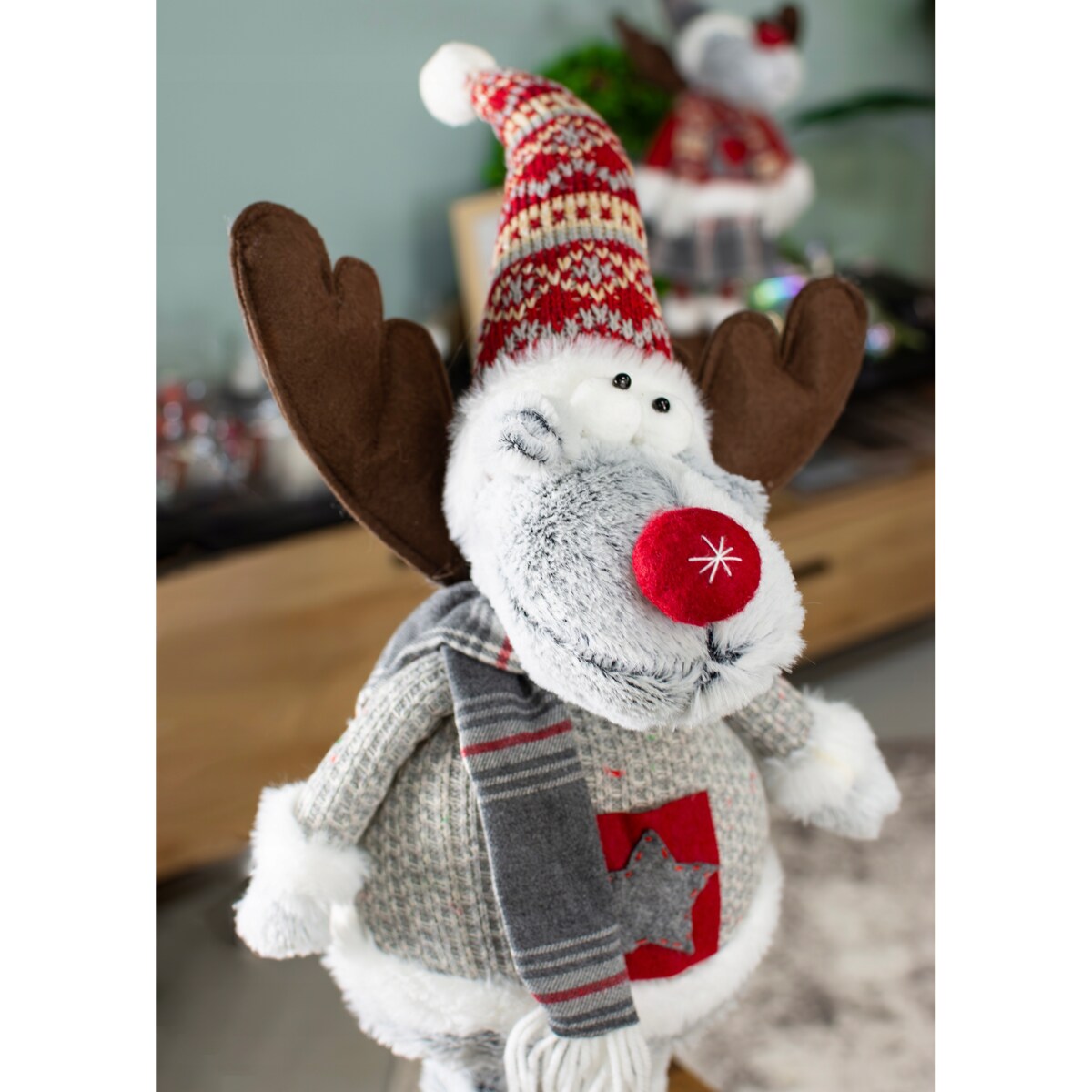 RENIFER świąteczny DUŻY dekoracja świąteczna ŁOŚ