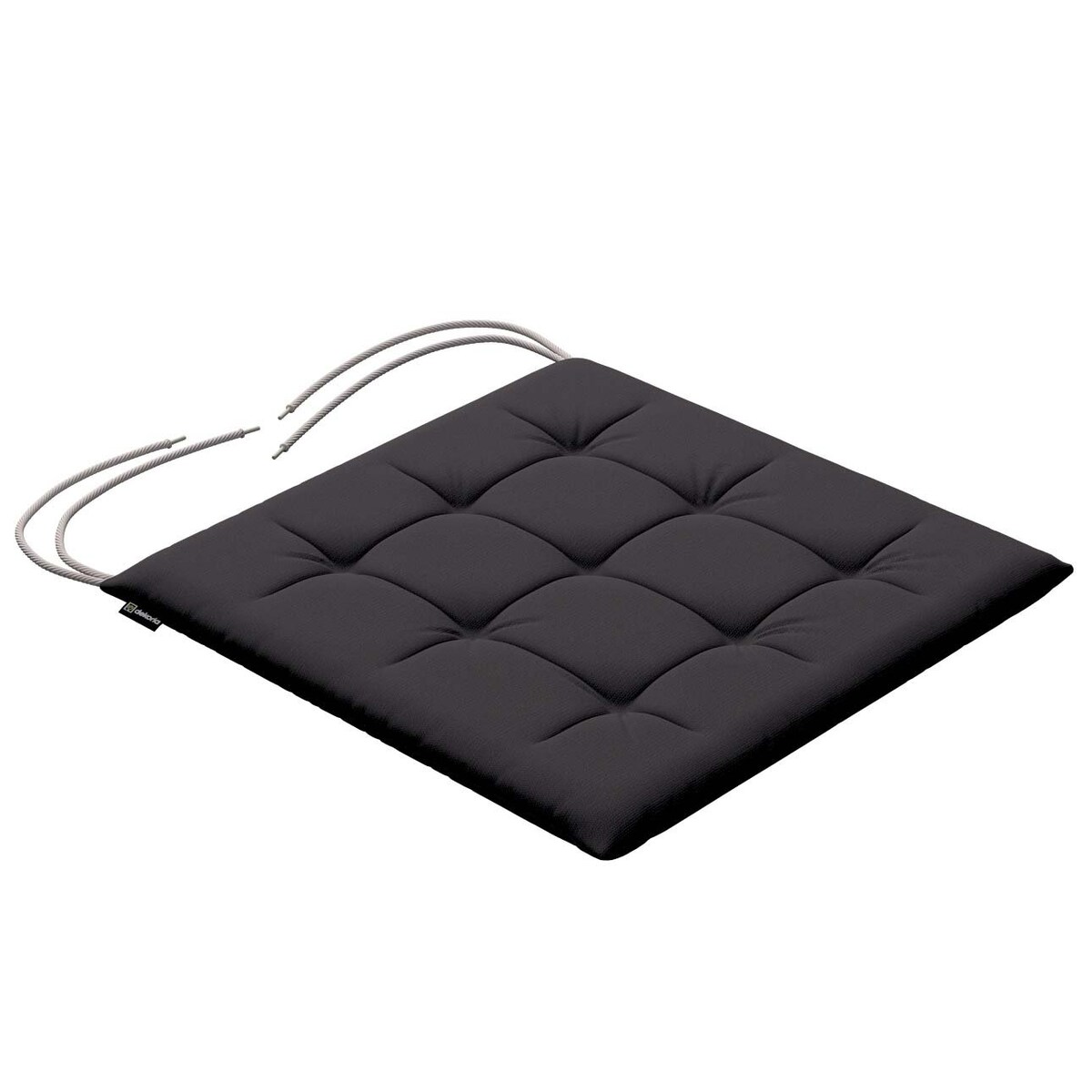 Poduszka na krzesło Karol, Black (czarny), 40 x 40 x 3,5 cm, Cotton Panama