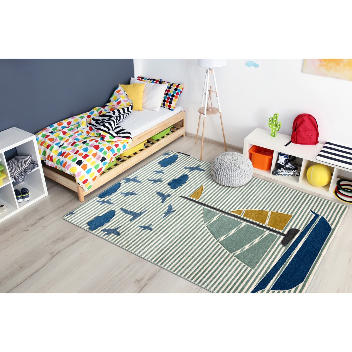 Dywan PETIT SAIL łódka, żaglówka zielony 180x270 cm