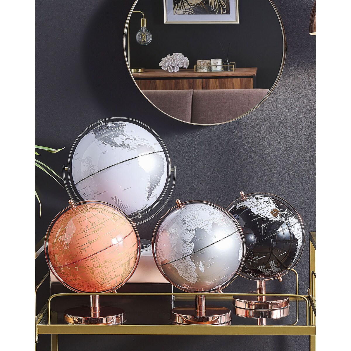 Globus 28 cm srebrny CABOT