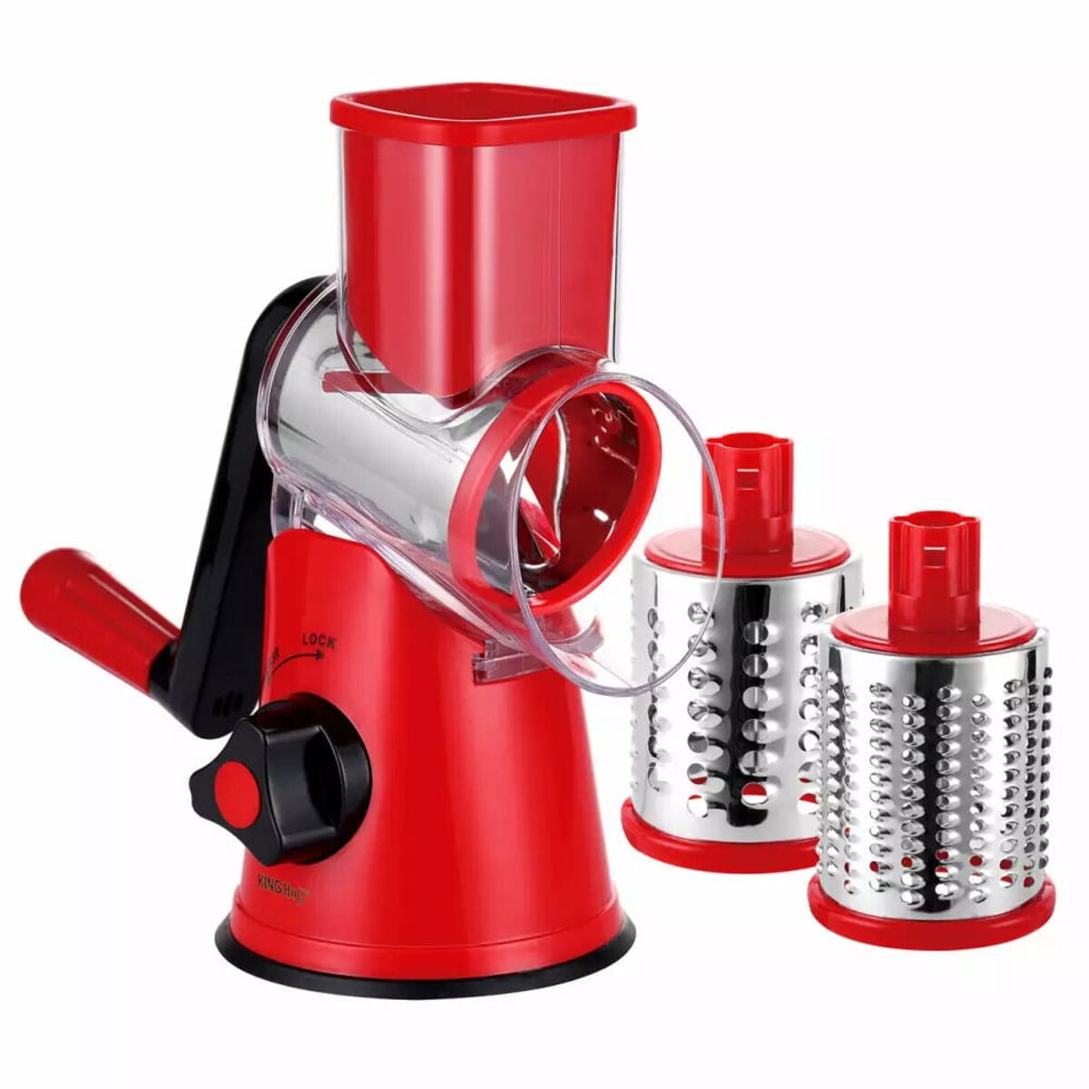 Tarka obrotowa bębnowa do warzyw sera bakalii czerwona KINGHOFF