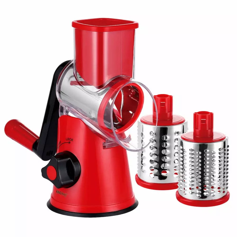 Tarka obrotowa bębnowa do warzyw sera bakalii czerwona KINGHOFF