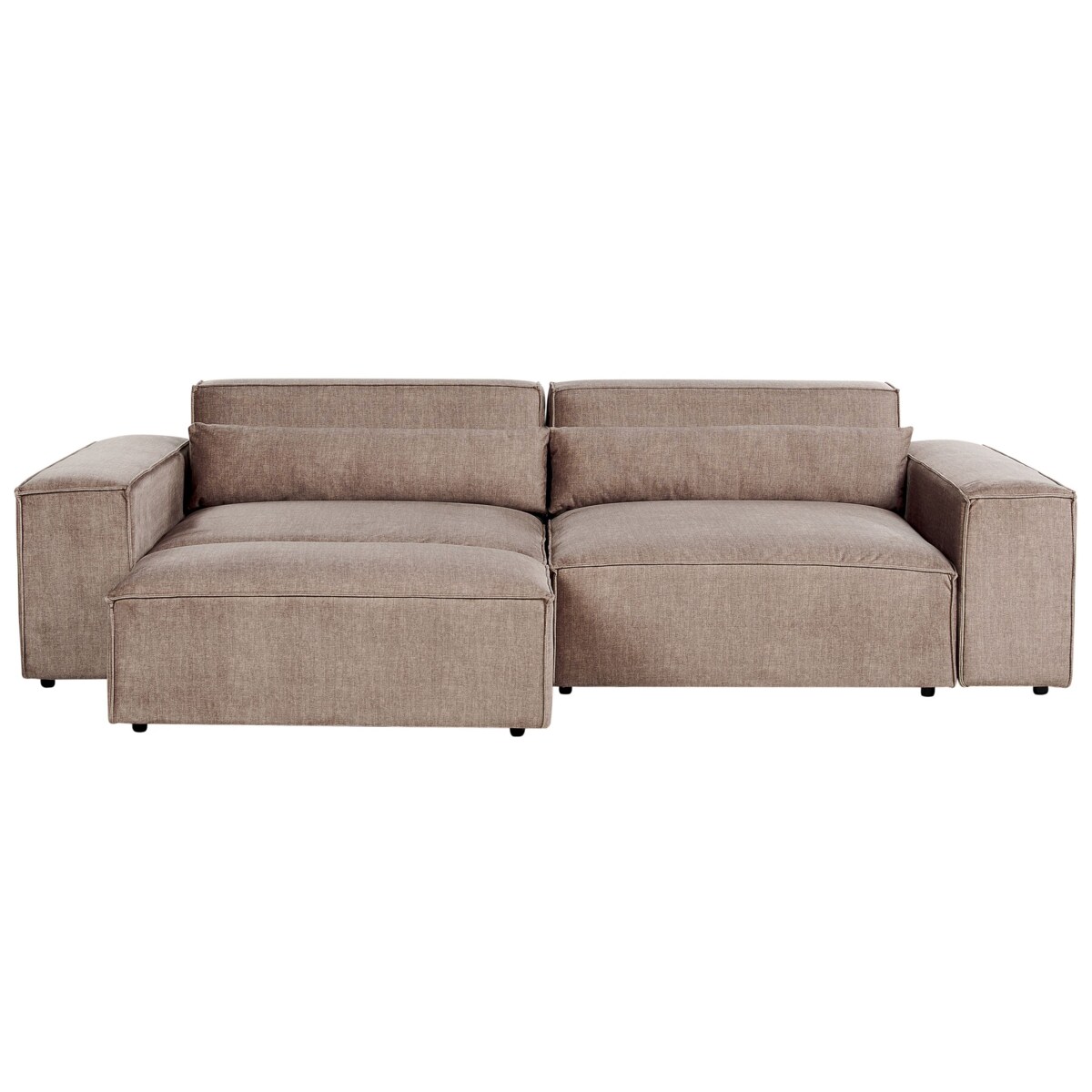 Sofa modułowa 2-osobowa z otomaną brązowa HELLNAR