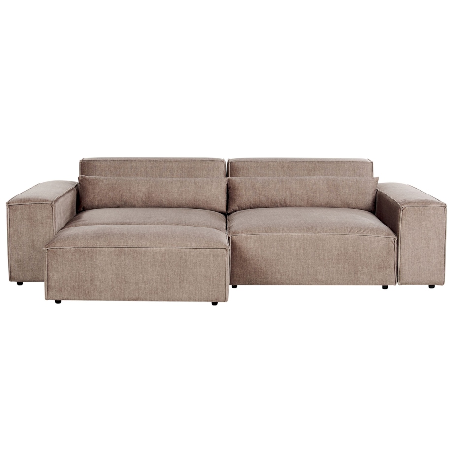 Sofa modułowa 2-osobowa z otomaną brązowa HELLNAR